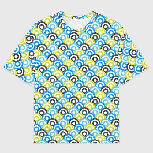 Мужская футболка оверсайз Кружочки разноцветные / 3D-принт – фото 1