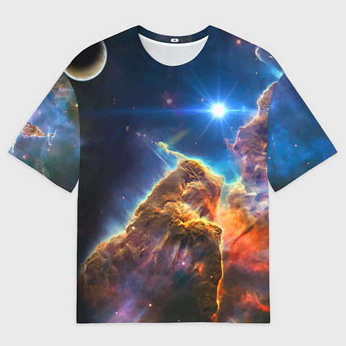 Мужская футболка оверсайз Бесконечное космическое пространство / 3D-принт – фото 1