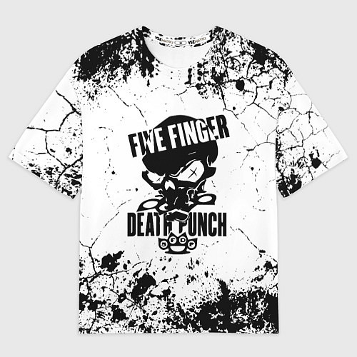 Мужская футболка оверсайз Five Finger Death Punch - мелкие трещины / 3D-принт – фото 1