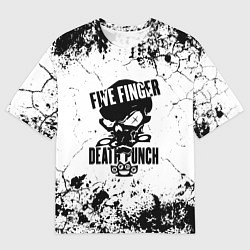 Мужская футболка оверсайз Five Finger Death Punch - мелкие трещины
