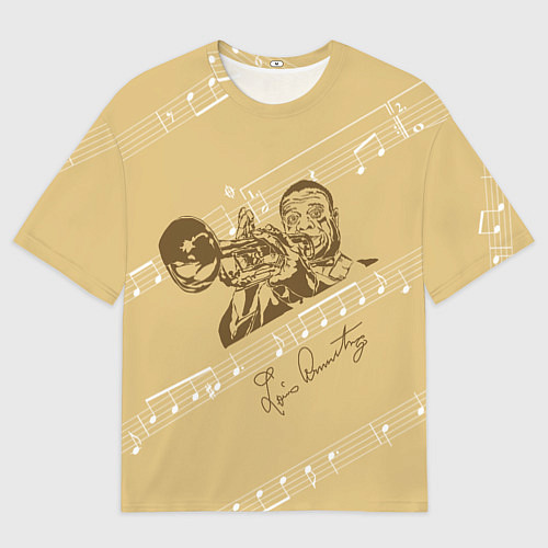 Мужская футболка оверсайз Великий джазмен - Луис Армстронг / 3D-принт – фото 1