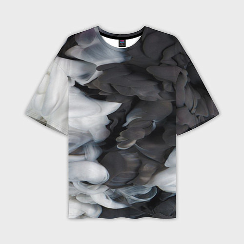 Мужская футболка оверсайз Абстрактная черно-белая краска / 3D-принт – фото 1