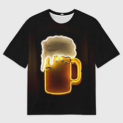 Мужская футболка оверсайз Неоновое пиво - Жёлтый