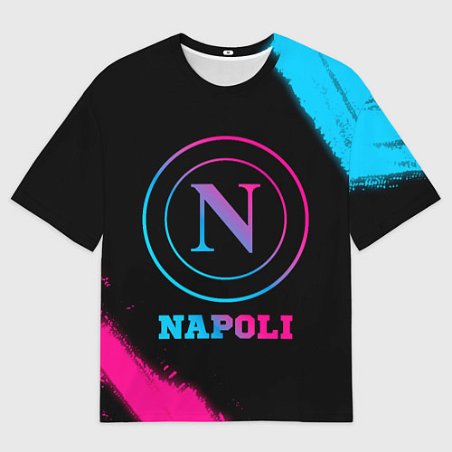 Мужская футболка оверсайз Napoli FC Neon Gradient / 3D-принт – фото 1