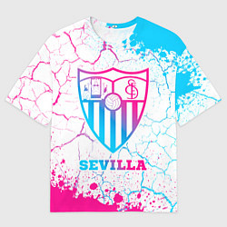 Футболка оверсайз мужская Sevilla FC Neon Gradient, цвет: 3D-принт