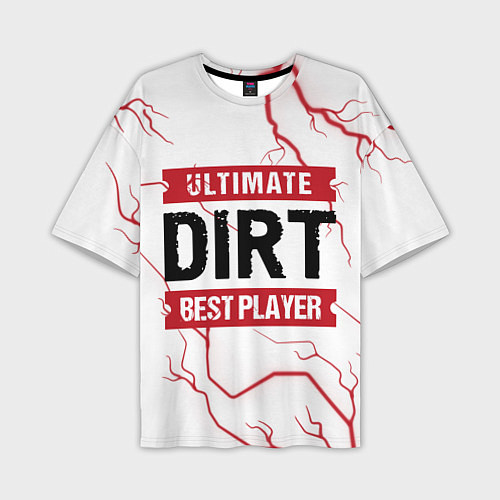 Мужская футболка оверсайз Dirt: красные таблички Best Player и Ultimate / 3D-принт – фото 1