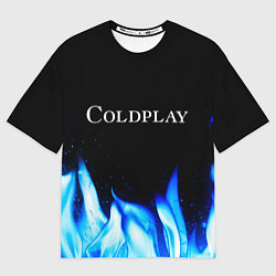 Футболка оверсайз мужская Coldplay Blue Fire, цвет: 3D-принт
