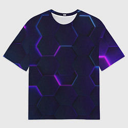 Футболка оверсайз мужская Фигурный фиолетовый фон, цвет: 3D-принт