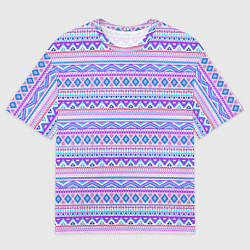 Мужская футболка оверсайз Геометрические узоры из линий