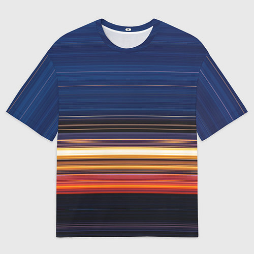 Мужская футболка оверсайз Градиент вечерний закат / 3D-принт – фото 1