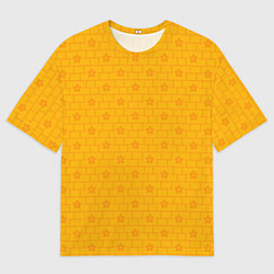 Мужская футболка оверсайз Желтые кирпичики и цветы