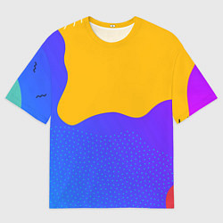 Мужская футболка оверсайз Яркие разноцветные пятна