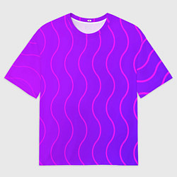 Футболка оверсайз мужская Фиолетовые линии, цвет: 3D-принт