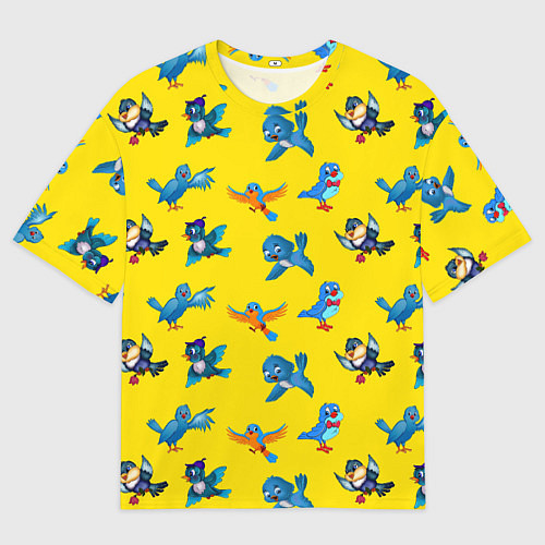 Мужская футболка оверсайз Мультяшные птицы / 3D-принт – фото 1