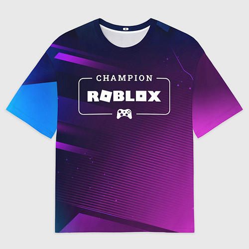 Мужская футболка оверсайз Roblox Gaming Champion: рамка с лого и джойстиком / 3D-принт – фото 1