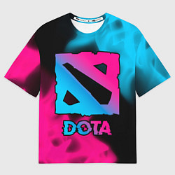 Футболка оверсайз мужская Dota Neon Gradient, цвет: 3D-принт