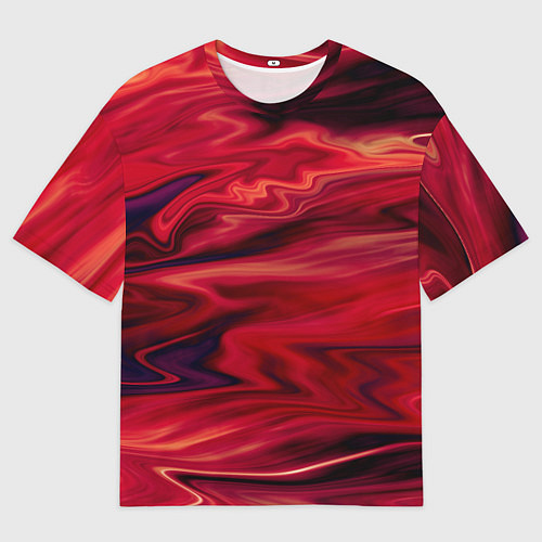 Мужская футболка оверсайз Красный абстрактный модный узор / 3D-принт – фото 1