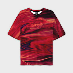 Мужская футболка оверсайз Красный абстрактный модный узор