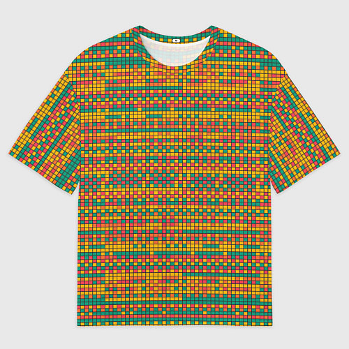 Мужская футболка оверсайз Квадратный хаос / 3D-принт – фото 1