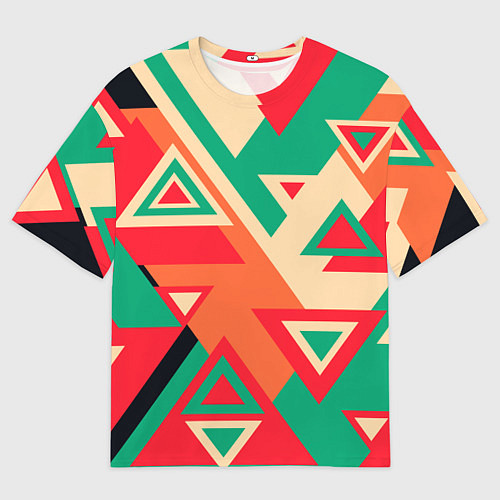 Мужская футболка оверсайз Треугольный хаос / 3D-принт – фото 1