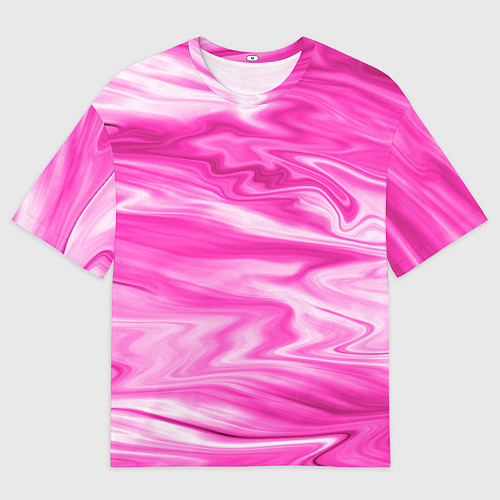 Мужская футболка оверсайз Розовая мраморная текстура / 3D-принт – фото 1