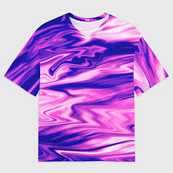 Футболка оверсайз мужская Розово-фиолетовый мраморный узор, цвет: 3D-принт
