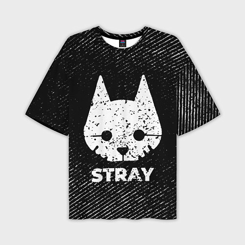 Мужская футболка оверсайз Stray с потертостями на темном фоне / 3D-принт – фото 1