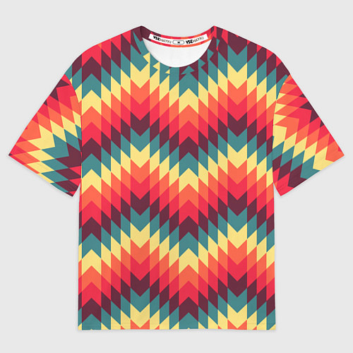 Мужская футболка оверсайз Мексиканские узоры / 3D-принт – фото 1