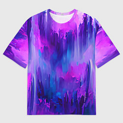 Мужская футболка оверсайз Purple splashes