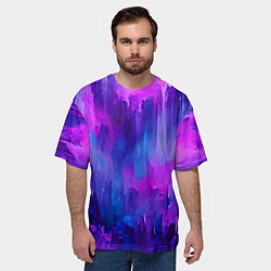 Футболка оверсайз мужская Purple splashes, цвет: 3D-принт — фото 2