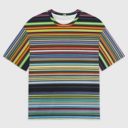 Мужская футболка оверсайз Абстрактное множество разноцветных линий