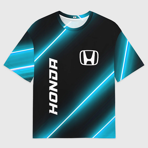 Мужская футболка оверсайз Honda неоновые лампы / 3D-принт – фото 1