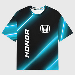 Футболка оверсайз мужская Honda неоновые лампы, цвет: 3D-принт