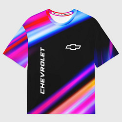 Футболка оверсайз мужская Chevrolet speed lights, цвет: 3D-принт