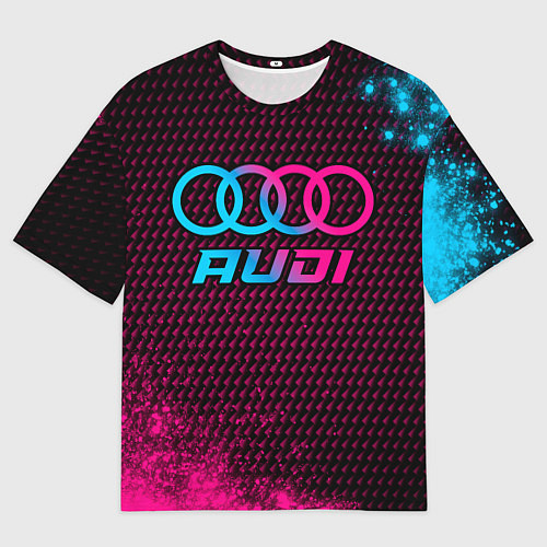 Мужская футболка оверсайз Audi - neon gradient / 3D-принт – фото 1
