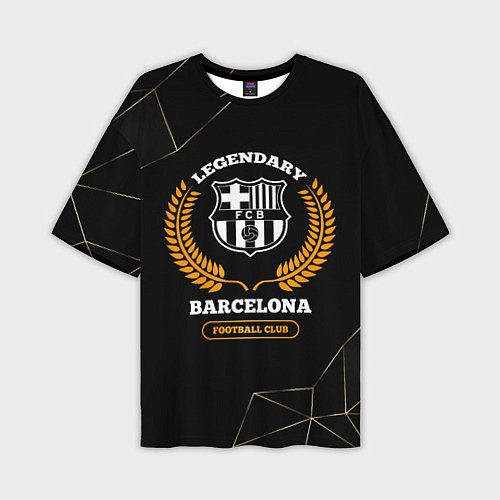 Мужская футболка оверсайз Barcelona - legendary football club на темном фоне / 3D-принт – фото 1