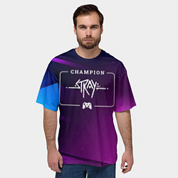 Футболка оверсайз мужская Stray Gaming Champion: рамка с лого и джойстиком н, цвет: 3D-принт — фото 2
