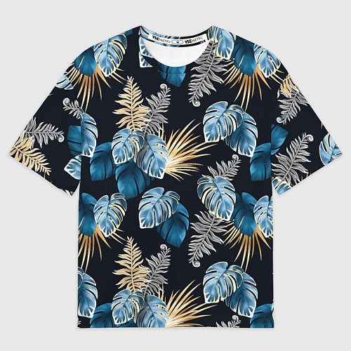 Мужская футболка оверсайз Свет неоновых листьев / 3D-принт – фото 1