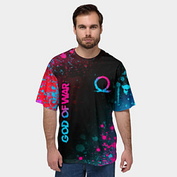 Футболка оверсайз мужская God of War - neon gradient, цвет: 3D-принт — фото 2