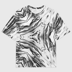 Футболка оверсайз мужская Черно-белый абстрактный узор Трио, цвет: 3D-принт