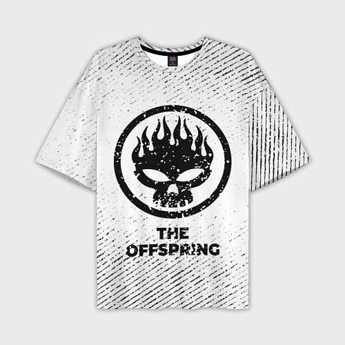 Мужская футболка оверсайз The Offspring с потертостями на светлом фоне / 3D-принт – фото 1