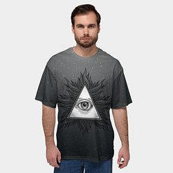 Футболка оверсайз мужская Всевидящее око!, цвет: 3D-принт — фото 2