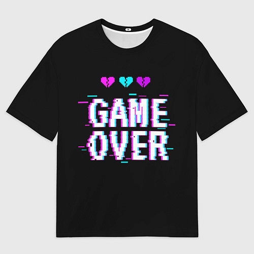 Мужская футболка оверсайз Game Over Pixels / 3D-принт – фото 1
