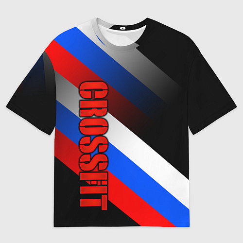 Мужская футболка оверсайз КРОССФИТ - РОССИЙСКИЙ / 3D-принт – фото 1
