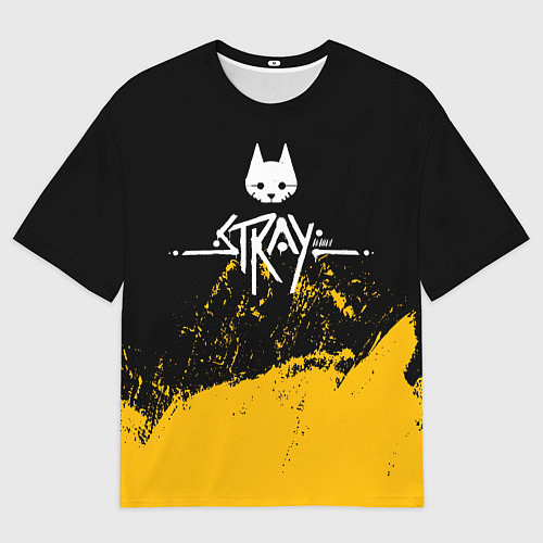 Мужская футболка оверсайз Stray - одинокий кот / 3D-принт – фото 1