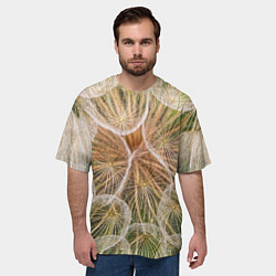 Футболка оверсайз мужская Абстрактное множество лепестков - Светло-жёлтый, цвет: 3D-принт — фото 2