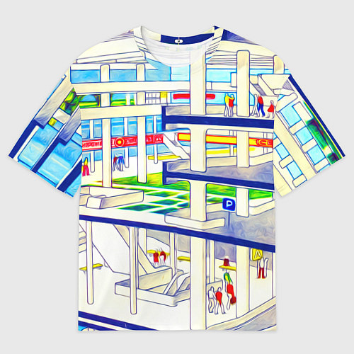Мужская футболка оверсайз Счастливый город / 3D-принт – фото 1