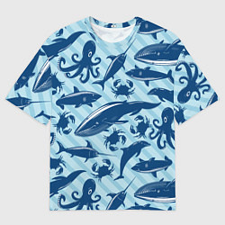Мужская футболка оверсайз Жители океанских глубин