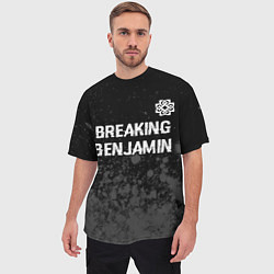 Футболка оверсайз мужская Breaking Benjamin glitch на темном фоне: символ св, цвет: 3D-принт — фото 2