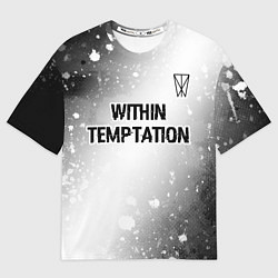 Мужская футболка оверсайз Within Temptation glitch на светлом фоне: символ с